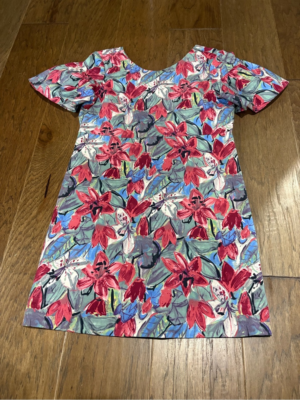 Zara Floral Mini Dress in Pink, Red, Blue